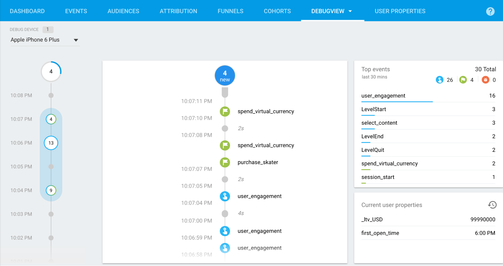 El informe de DebugView