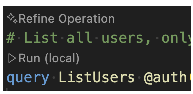 לחצן ליצירת CodeLens לחיבור Firebase SQL