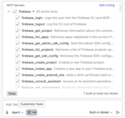 사용 가능한 MCP 도구 목록